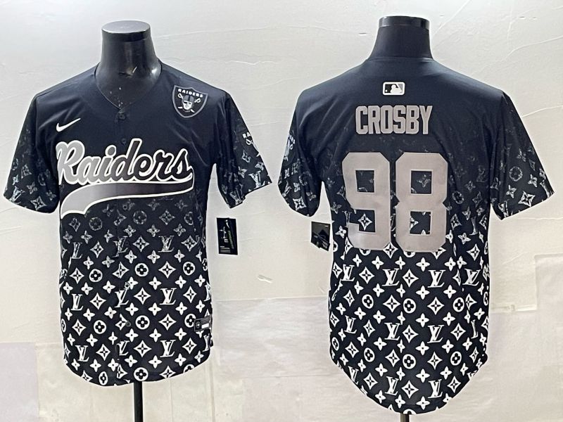 Men 2025 Nike Oakland Raiders #98 Crosby black Limited NFL Jersey 06